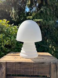 Vintage Murano Table Lamp White Glass