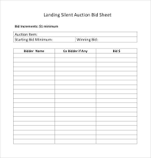 Free 20 Sample Silent Auction Bid Sheet Templates In Doc Pdf