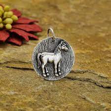 sterling silver horse coin charm