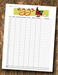 Printable Chicken Egg Production Chart By Bowwowcreative On