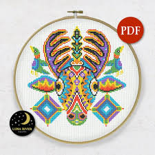 Huichol Deer Counted Cross Stitch Pdf Pattern Instant