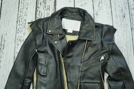 h m black leather moto jacket size