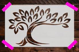 Buy Tree Design Stencil Reusable Tree