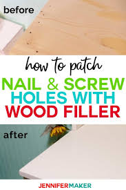 Diy filler works well for filling small holes and cracks but is. How To Use Wood Filler To Patch Nail Screw Holes Jennifer Maker