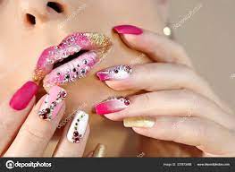 creative lip makeup trendy nail art