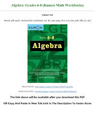 Kumon answer book level i math. Read Book Algebra Grades 6 8 Kumon Math Workbooks Full Online Flip Ebook Pages 1 3 Anyflip Anyflip