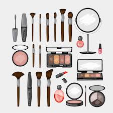 set of cosmetic s cartoon style