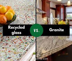 recycled glass vs granite countertops