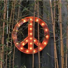 Marquee Sign Peace Sign Large Old