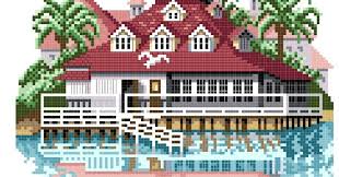 Hotel Del Coronado Boat House Counted Cross Stitch