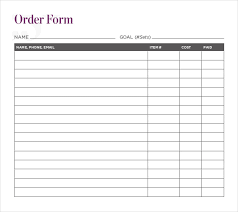 Free Fundraiser Order Form Template Magdalene Project Org
