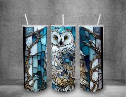 20 Or 30oz Stained Glass Owl Tumbler