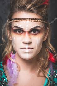 american indian with paint face
