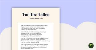 for the fallen remembrance day poem