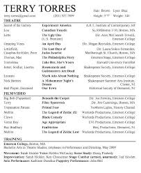 Musical Theater Resume Template Word Theatre Templates Epic