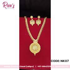 gold plated designer necklace set in