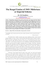 PDF) The Bengal Famine of 1943: Misfortune or Imperial Schema | Cognizance  Journal Multidisciplinary Studies - Academia.edu
