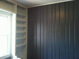 Painted Dark Wood Paneling Grey And