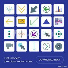Modern Simple Set Of Arrows Charts Video Cursors Vector