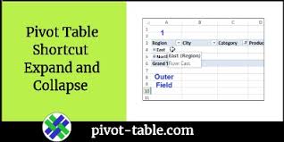 excel pivot table shortcut to expand