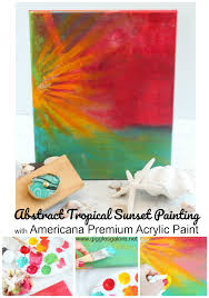 Abstract Tropical Sunset Painting