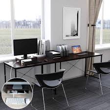 Because it's according to the personality of two people. Home Office Furniture Bestier Industrial L Shaped Computer Desk Gray Adjustable L Shaped Or Long Desk With Free Monitor Stand 95 2 Large 2 Person Office Corner Desk Home Writing Gaming Desk Build In Cord