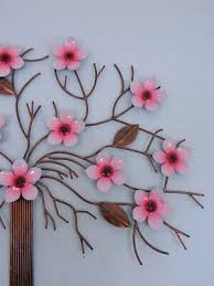 Flower Wall Art Ornament Metal Cherry