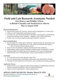 Ubc Cover Letter Help Job Posting Field And Lab Research Assistants