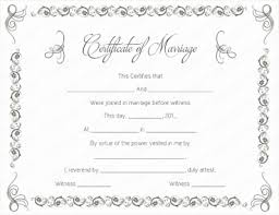 Blank Marriage Certificates Printable Free Download