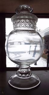 antique large clear glass candy or