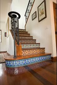saltillo and talavera tile staircase