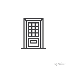 Door With Glass Window Outline Icon