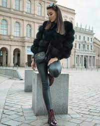 Black Fur Coats Vests Jackets For