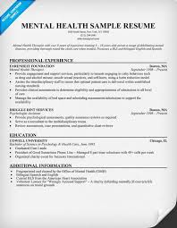 Psychiatric Technician Job Resume Mental Health Technician