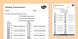All conversion will go evenly with no negative temperatures or decimals. Thermometer Reading Worksheet Teacher Made