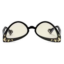 Gucci - Inverted Cat Eye Sunglasses - Black White - Gucci Eyewear - Avvenice