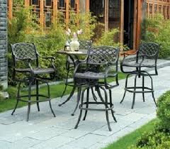 bar height patio set with swivel chairs