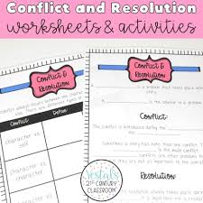conflict and resolution worksheets and