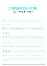 lowercase cursive alphabet tracing and
