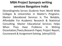MBA Synopsis Sample             Student Forum