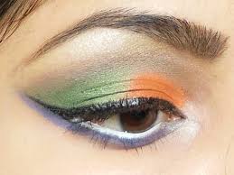indian flag inspired eye makeup