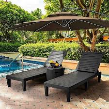 2pc Patio Reclining Chaise Lounge Chair