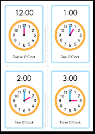 free teach time flashcards for kids