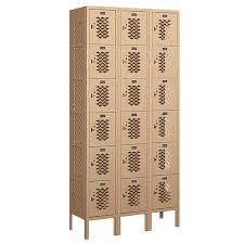 six tier box style vented metal locker