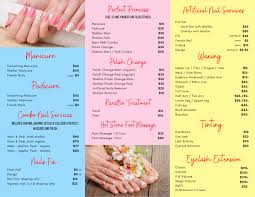 menu le s lovely nails and hair spa
