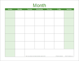 blank calendar template free