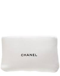 chanel white cosmetic pouch lyst