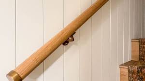 Stair Railing With Wooden Handrail And
