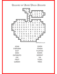 garden of eden wordsearch puzzle