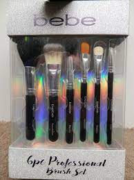 bebe 6pc professional makeup brush set